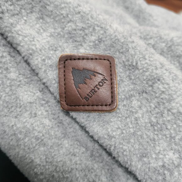 Burton Gray Fleece Pullover Colorful Button Placket Sherpa Jacket Men's Large - Picture 6 of 15